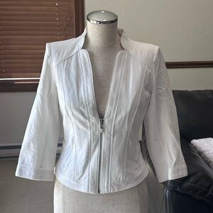 White Tailored Blazer with Structured Collar